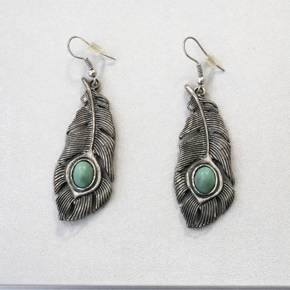 BOHO or Native America Style Vintage Silver Earrings.